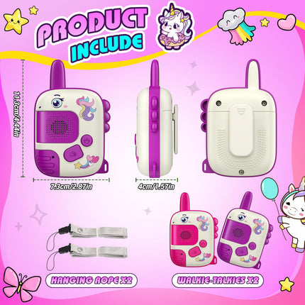 Wootoyz Unicorn Gift for Girls, Walkie Talkie Children's Gifts Girls 3 4 5 6 7 8 Years Toys from 3-8 Years Girls Unicorn Game Walkie Talkie Games 3-8 Years Girls Gift Ideas