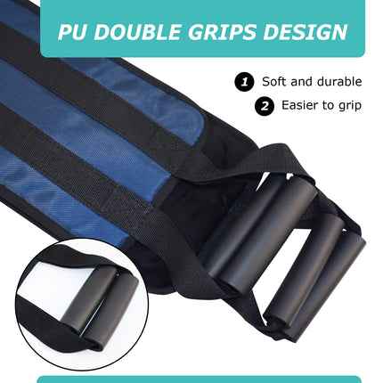 LOSCHEN 110cm Patient Transfer Belt, Padded Bed Transfer Care Belt for Disabled, Elderly, Seniors, Injured - Safe Turning Aid for Moving from Car, Wheelchair, Bed (Blue)
