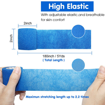 COMOmed self-adhesive bandage elastic bandage wrist bandage plaster roll Dog Bandages Animal Bandages Blue 5 cm X 6 bands