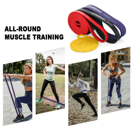 TOMSHOO Resistance Bands, 5 Pack, Skin-Friendly Latex Pull-Up Bands for Crossfit, Stretching, Powerlifting, Gym, Home, Yoga, Strength Training, Workout Bands for Men and Women
