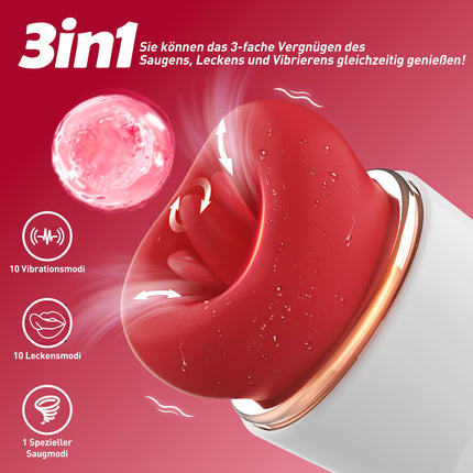 Suction vibrator sex toy for women, vibration for women clitoris with 10 tongue licking & vibration modes 3 in 1 vibrator sets for women clitoris stimulator multifunctional sex toy for couples soft