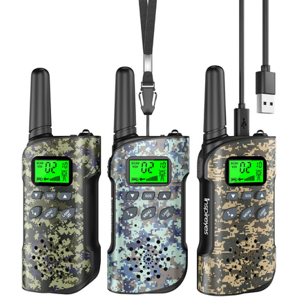 Inspireyes Walkie Talkie Kids Rechargeable, 48 Hours Working Time, 8 Channels 2-Way Radio, Gifts for Boys Girls, Outdoor Hiking Camping, 3-12 Year Old Toy