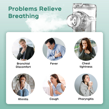 Inhalers for adults/children, Berrlly portable inhaler, saline solution for inhalation, inhalation solution, suitable for colds and respiratory problems, electric, quiet, with mouthpiece and mask