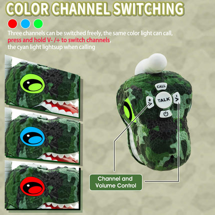 Walkie Talkies for Kids 2-Pack Dinosaur Toys for Boys Girls Age 5-12 Years Old 3-Channel Long Range with Calling Function Camping Gear T-Rex Birthday Gifts