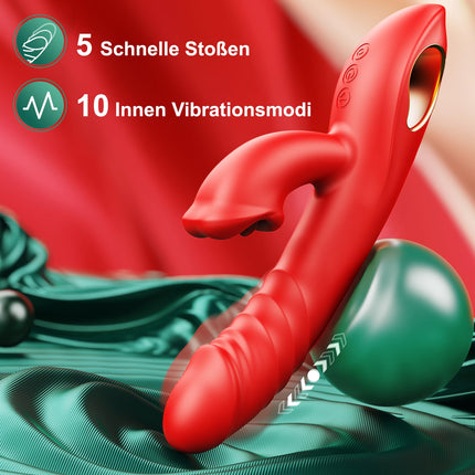 Dildo Vibrator Sex Toy for Women, G-Spot Vibration for Women with 10 Vibrations & 5 Sucking & Thrusting Modes 4 in 1 Vibrator Sets for Women Clitoris Stimulator, Sex Toys for Women Couples