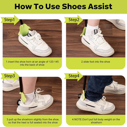 Pull-off aid for compression stockings & socks - Multifunctional retractable shoehorn - Sock removal assistant for seniors and the disabled.