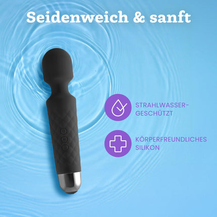 Vibrator for Women - Quiet and Powerful Massager + Battery - Sex Toy with 20 Vibration Patterns and 8 Speed Levels - Wireless Dildo for Clitoris, G-Spot - Oliver James (Black)