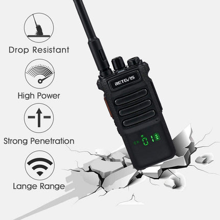 Retevis RT86 Long Range Walkie Talkie, 2600mAh High-Power Two-Way Radio, Professional Walkie Talkies with Wireless Clone, Flashlight, Alarm for Outdoor Hunting (Black, 1 Pack)
