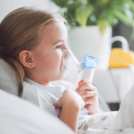 Pmgud Portable Inhaler for Children and Adults Electric Inhaler with Low Noise Level, Includes Mouthpiece, Adult and Child Mask, Ideal for Home and Travel - Blue