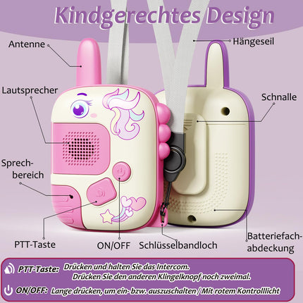 Unicorn Gifts for Girls - Walkie Talkie Children's Toy Gifts Boy Girl 3-10 Years Toys from 3 4 5 6 7 8 Years Boy Girl Outdoor Games for Children Walkie Talkie Gifts Children