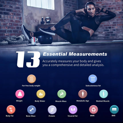 Body fat scale, digital scale 2025 with body fat and muscle mass with APP 180kg / 400lbs, scale personal Bluetooth body scale for body fat, BMI, weight, water and muscle mass