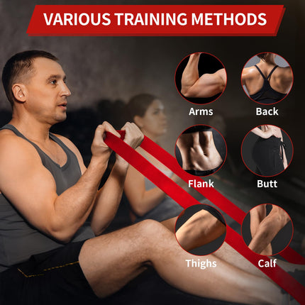 AUVIM Resistance Bands Set Fitness Bands 3 Different Levels of Resistance Bands for Strength Training, Stretching, Calisthenics, Cross Fitness, Pilates, Yoga, Including Door Anchor Storage Bag