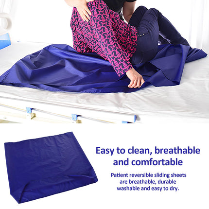 Lunaanda Sliding Sheet for Bedridden Patients, Sliding Sheet for Bed Transfer, Patient Transfer Sliding Sheet Care for Turning, Moving, and Positioning Elderly People for Hospitals, Home, 70 x 68 cm (Blue)