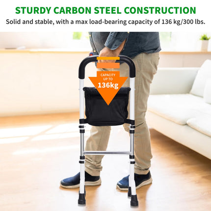 Umelee Standing Aid Bed/Sofa/Toilet, Walking Aid for Seniors, 5-Speed Height Adjustment, Standing Aid for Elderly, with Bag and Sensor Light, Max Load 136 kg