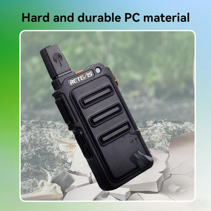 Retevis RT619 Walkie Talkie, PMR446 Rechargeable 2-Way Radio USB 1300mAh Battery, VOX License-Free, Mini Walkie Talkies Professional for Family, Camping (2 Pack, Black)