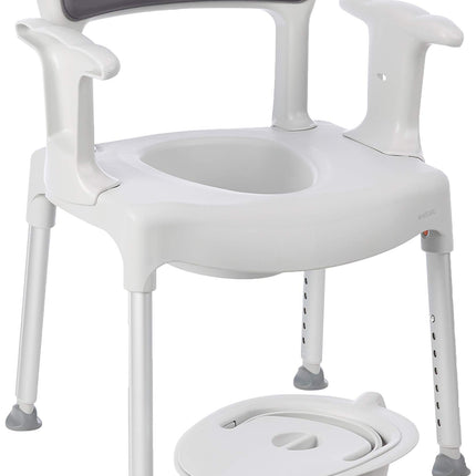 Etac Swift Commode, Commode Toilet Chair, Bedroom Commode, Adjustable Leg Height, Lightweight and Easily Moved, 46 x 41 cm Seat