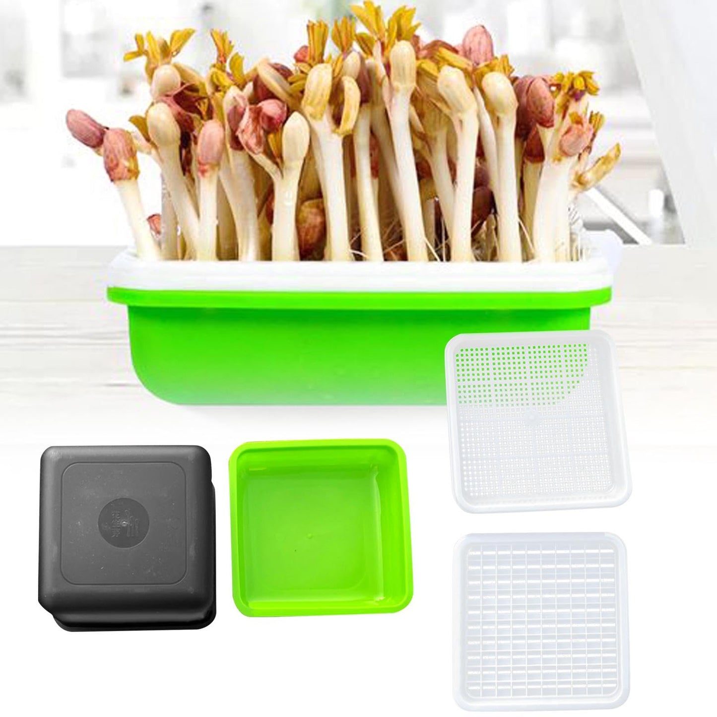 AWHAO Sprout Fall Kindergarten Topf Pflanzung Box Sprout Tablett für Outdoor Garten Gewächshaus, 4 Stück
