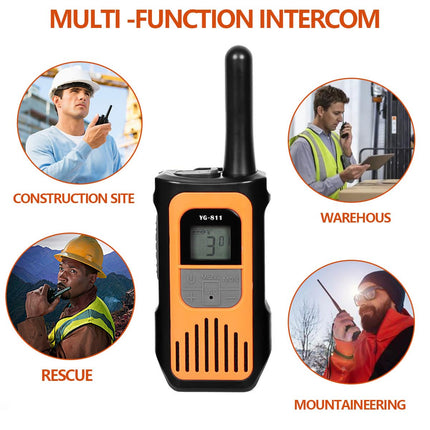 POFET 2 Pack Walkie Talkie Rechargeable with Li-ion Battery, Walkie Talkie Children Adults, Long Range Radio, VOX and Type C Charging Cable for Biking Camping Hiking