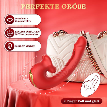 Vibration for women dildo vibrator, G-spot vibrator sets with clitoral stimulation for women with 10 tongue licking 10 vibration modes 10 impact modes, sex toy for women couples clitoral stimulator