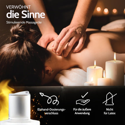 Vibratissimo Hot Moments 100 ml Massage Oil - Heating Massage Experience - Stimulating Massage Oils, Relaxation for Couples & Lubricant, Love Oil