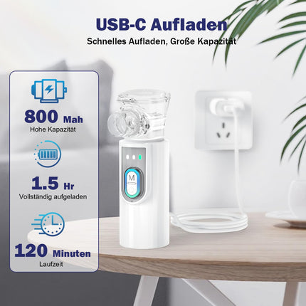 AU YAT Inhaler, Rechargeable USB C Inhaler for Children with Portable Design, Super Quiet Inhaler, Efficient Nebulizer Inhaler for Children on the Go