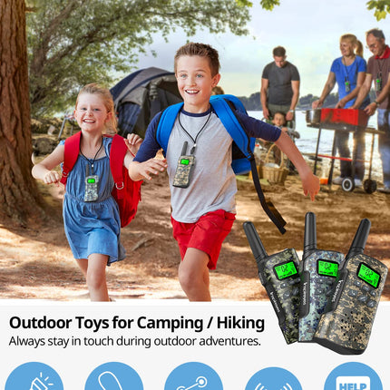 Inspireyes Walkie Talkie Kids Rechargeable, 48 Hours Working Time, 8 Channels 2-Way Radio, Gifts for Boys Girls, Outdoor Hiking Camping, 3-12 Year Old Toy