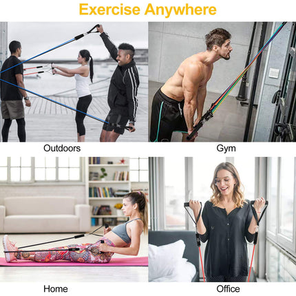 JATEKA Fitness Bands Set of 5, Sports Resistance Bands 5 resistance bands, resistance bands with door anchor, handles, ankle straps, portable for muscle building and Pilates for men and women