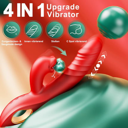 Dildo Vibrator Sex Toy for Women, G-Spot Vibration for Women with 10 Vibrations & 5 Sucking & Thrusting Modes 4 in 1 Vibrator Sets for Women Clitoris Stimulator, Sex Toys for Women Couples