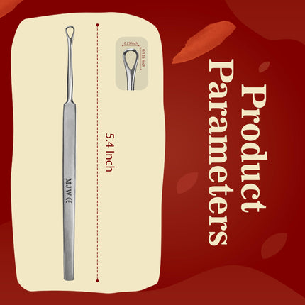 MJW Professional Earwax Remover made of stainless steel ear loop for removing ear irrigation, reusable ear cleaner tool for adults and children, hygienic removal of earwax