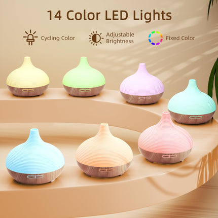 ASAKUKI 300ml Aroma Diffuser for Fragrance Oils, Premium Ultrasonic Humidifier Aromatherapy Oils Diffuser with 7 Color LED Light, BPA Free Bedroom, Office, Spa