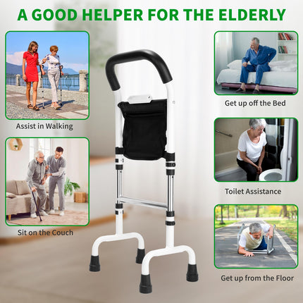 Umelee Standing Aid Bed/Sofa/Toilet, Walking Aid for Seniors, 5-Speed Height Adjustment, Standing Aid for Elderly, with Bag and Sensor Light, Max Load 136 kg