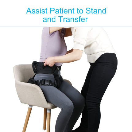 REAQER Transfer Belt Belt with Metal Buckle Multifunctional Belt with Leg Ring Care Equipment for Elderly Disabled Walking Safety Assistance Device
