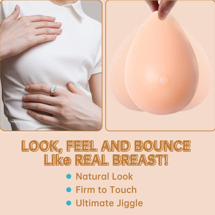 Nimiah Silicone Breast Forms Mastectomy Breast Prosthesis Fake Boobs Silicone Breast Forms 1 Pair - False Breast Forms for Mastectomy Prosthesis, Crossdresser, Cosplayer