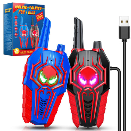 Toyokid Walkie Talkie Children, Toys from 3 4 5 6 7 8 9 10 Years Boy Walkie Talkie Rechargeable Gift Boy 3-10 Years Spider Toy from 3-10 Years Walkie Talkie Outdoor Games Radio