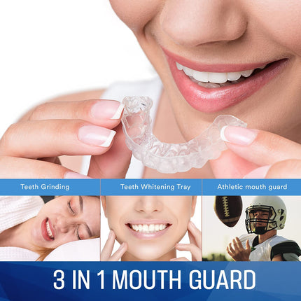 Wewell Mouth Guard for Teeth Grinding, Protects Tooth Enamel, Improves Sleep Quality, 4 Moldable Mouthpieces for Teeth Grinding and Sleeping, Eliminates Bruxism and Teeth Grinding – 2 Sizes