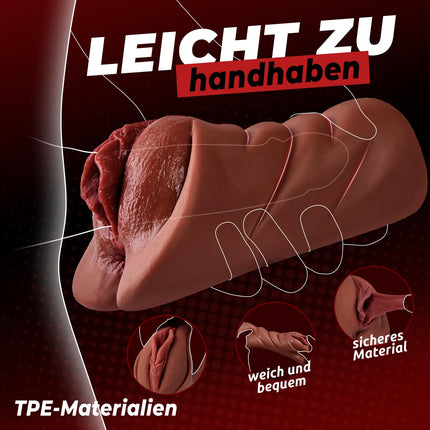 Realistic Masturbator Pocket Pussy Silicone Masturbating Sex Toy with 5D Clitoris Double Channel Masturbator Large for Man 2 in 1 Anal Erotic Sex Toy for Men solo