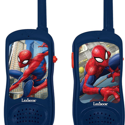 Lexibook Spiderman, Walkie Talkies, Communication Game for Children, Communication Game for Children, Belt Clip, Battery Operated, Red and Blue, TW11SP, Universal Size, Various Models + Duracell