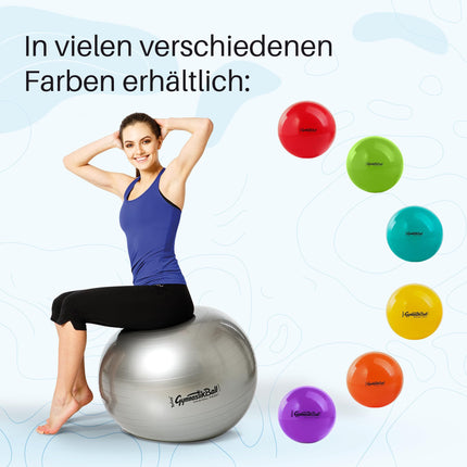 PEZZI - Gymnastic Ball Original Pezziball Standard 65cm Ø – Seat ball for therapy, sports & office – Universal training ball made of robust PVC, load capacity up to 400 kg – Green