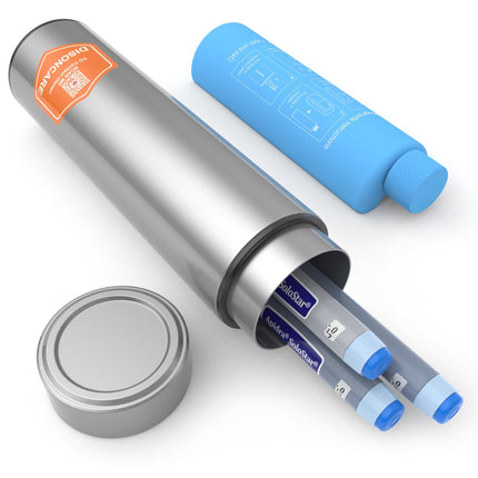 DISONCARE Insulin Cooler Bag, Insulin Pen Bag, Keep Chilled Meds at 2-8 Degrees, Medical Insulin Travel Case Silver
