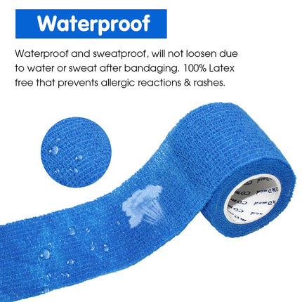COMOmed self-adhesive bandage elastic bandage wrist bandage plaster roll Dog Bandages Animal Bandages Blue 5 cm X 6 bands