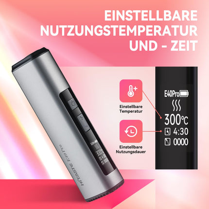 HI TASTE E40 Pro Tobacco Heater Compatible with IQOS ILUMA TEREA, Great Taste, 3200mAh Large Battery, Drying Function, Clear OLED Display, Metal Finish (Metal Black)