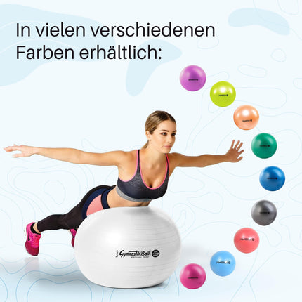 PEZZI Original Gymnastic Ball MAXAFE pearl white 65 cm Seat Ball