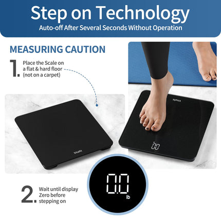 Vitafit Digital Bathroom Scales, High Accuracy Guaranteed, Professional Scales SINCE 2001, Digital Body Scales with Clear LED Display and Step-On, 180kg, Silver-Black Spray