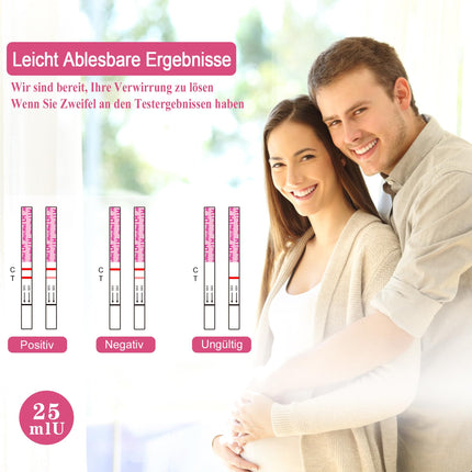 MOMMED Ovulation Test Strips, 60 practical ovulation test sticks with 60 urine cups - Fast fertility test for women - Ovulation test strips 25 mIU/ml