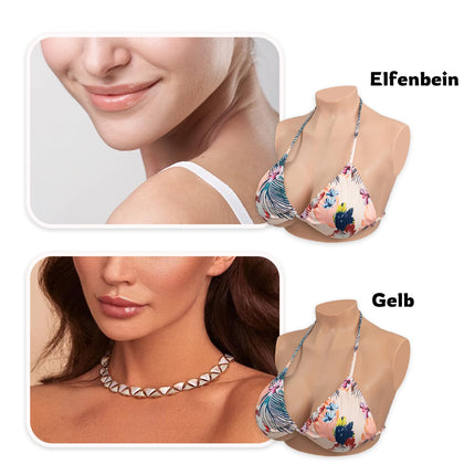 KUMIHO Silicone Breast Forms Crossdresser Breasts Realistic Artificial Breasts for Crossdresser Mastectomy Silicone Filler (B Cup Plus Size Ivory)