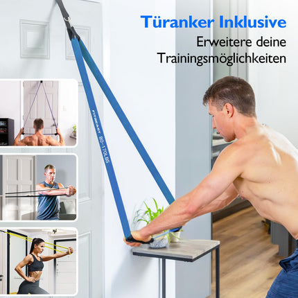 FitBeast Resistance Bands Set, 5 Level Pull-up Bands for Strength Training, CrossFit, Powerlifting, Muscle Building, Home Workout, Mobility, Stretching (Light Spectrum 5-170 LBS)