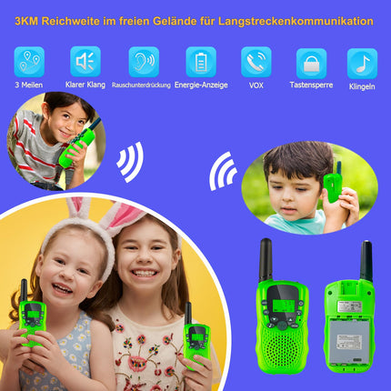 Soopotay Rechargeable Walkie Talkie Kids, Children's Two-Way Radios 3 KM Long Distance, Children's Toys/Christmas/Birthday Gifts for Boys and Girls Ages 3-12
