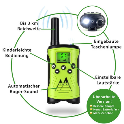 Monte Stivo® Walkie Talkie Kids | 8-piece set with compass & badge | Gifts for kids, outdoor toys for boys and girls