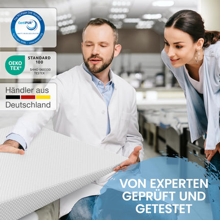 ELONEO bed wedge pillow, bed wedge 90x100 cm, visco-mineral foam, mattress raiser