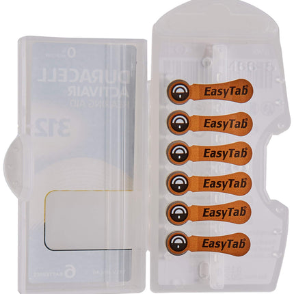 Duracell Easytab DA 312 - for all hearing aids with battery type 312 10 x 6 pieces